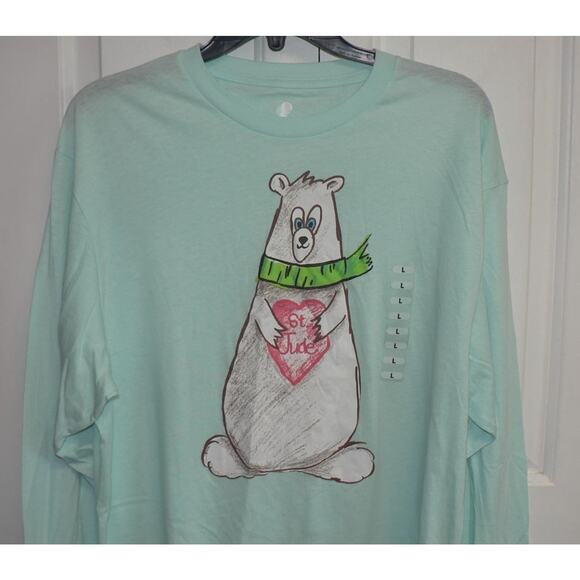 St. Jude Children's Research Hospital Kids Bear Long Sleeve Tee in Blue Glass LG - Picture 5 of 6